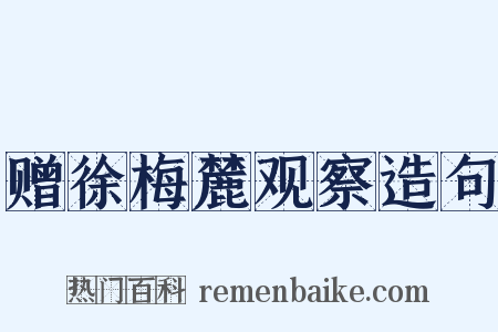 赠徐梅麓观察造句是什么意思的图片